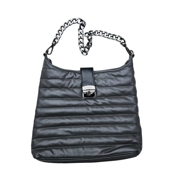 Royln Luxe New York Grey Quilted Crossbody Bag with 3 Strap Options - Picture 3 of 12